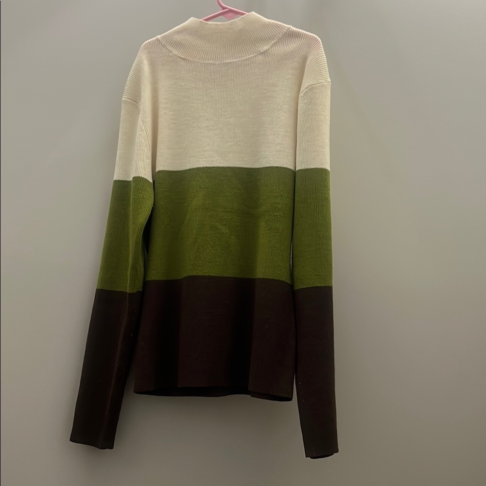 Zync colour blockSweater - Cream, Green, and Brown 12-14y S